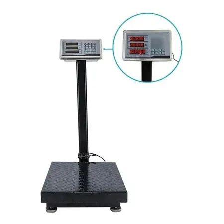 Balança de plataforma digital com mastro, 200kg e 30x40cm Nova - Foto 2