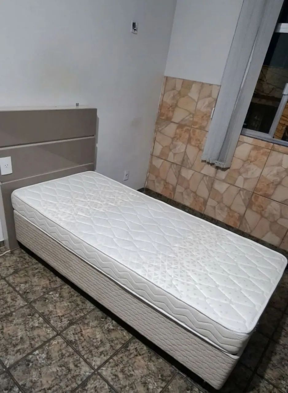 Cama Box Solteiro Completa (Colchão + Base Box + Cabeceira com Tomada) - Foto 2