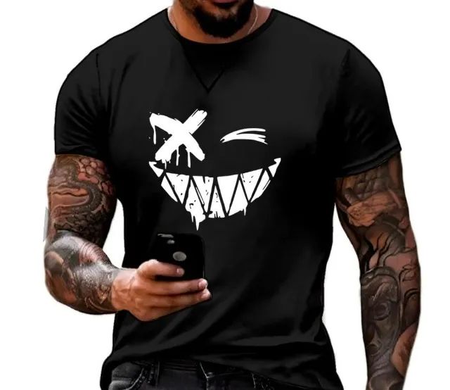 Camiseta Emoji Preta 100% Algodão P