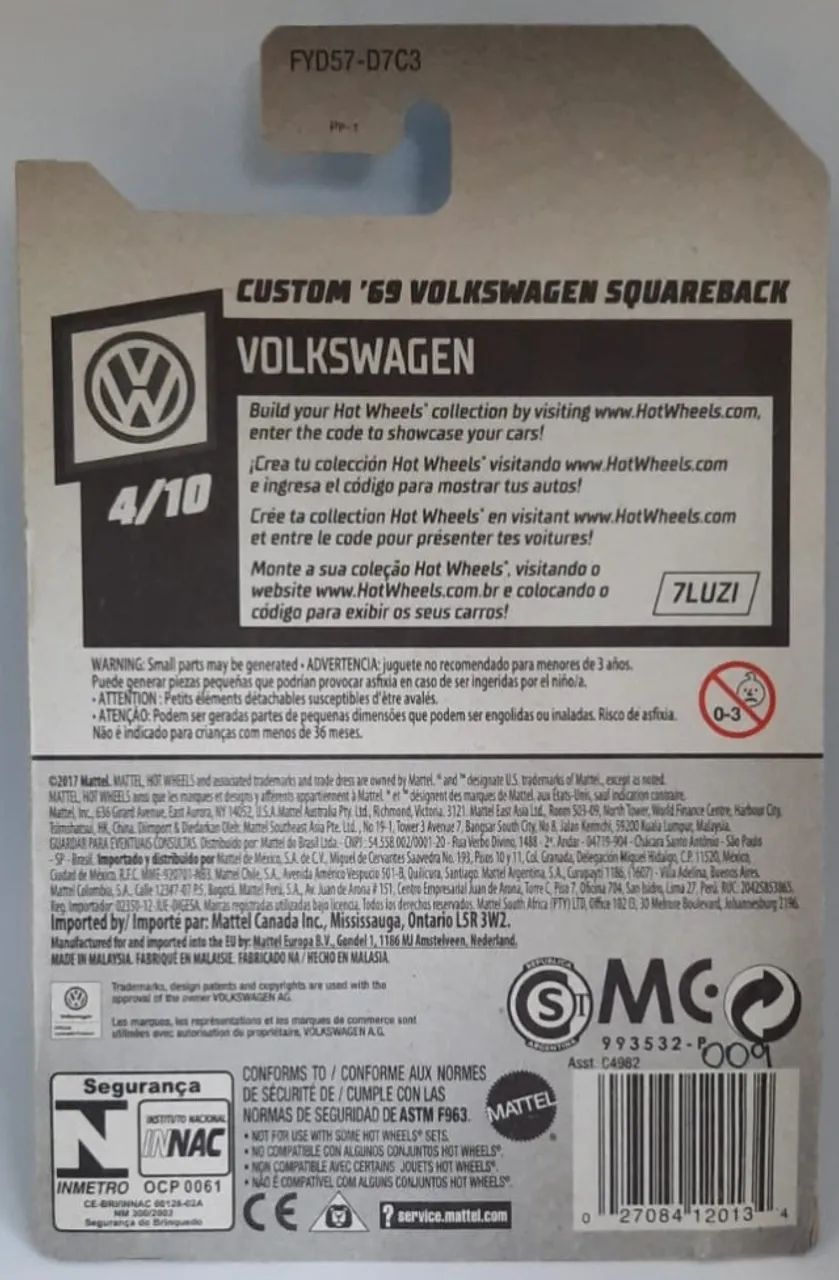 Hot Wheels Custom '69 Volkswagen Squareback 2017 - Foto 2