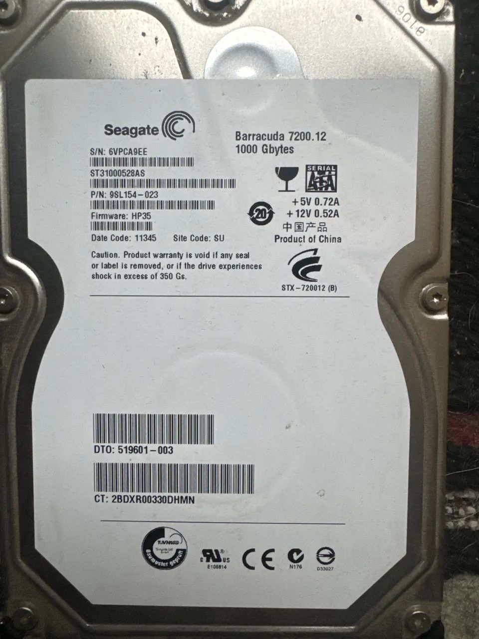 HD Seagate Barracuda 1Tb