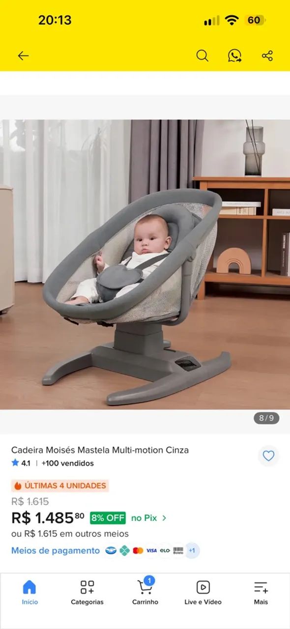 Cadeira Moisés Mastela Multi-motion  - Foto 2