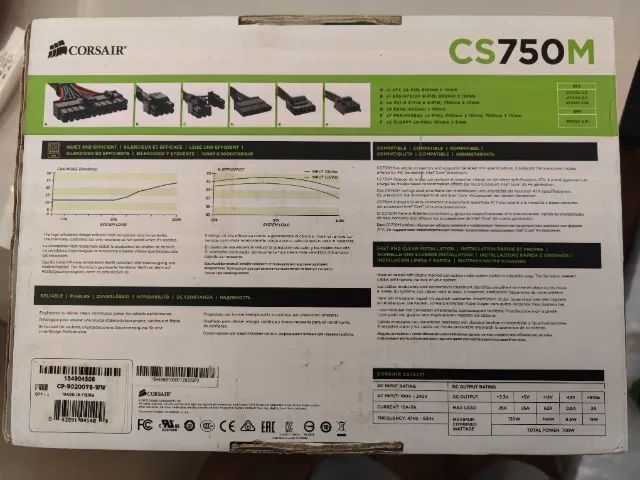 Fonte semi modular Corsair CS750M com defeito - Foto 2