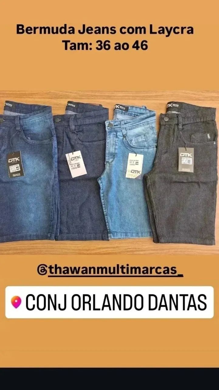Bermudas Jeans Com Laycra