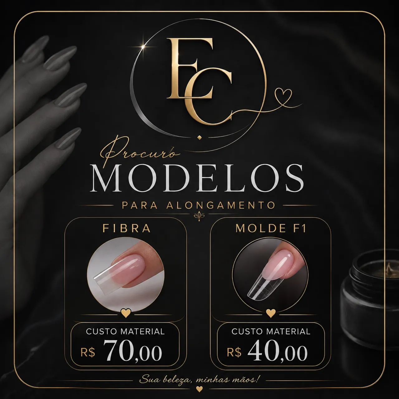 Modelo para alongamento de unha 
