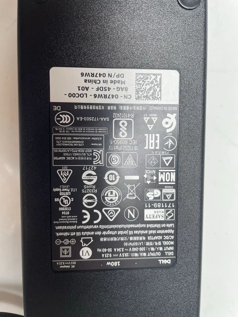 Fonte Notebook Dell 180w 19.5v 9.23A original  - Foto 2