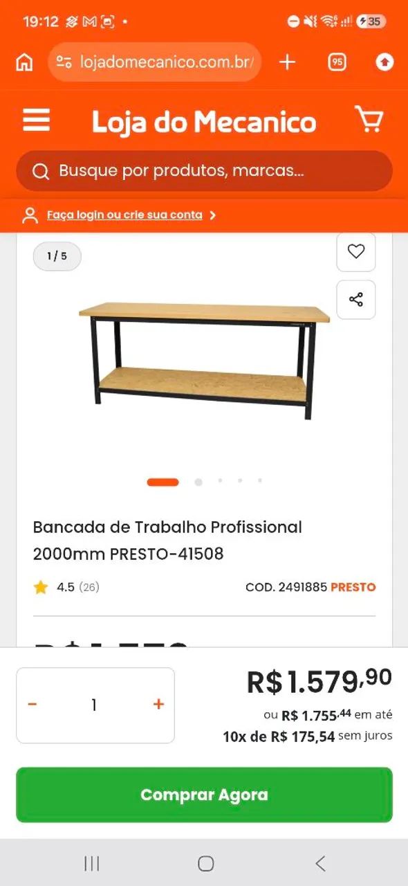 Bancada de Trabalho Profissional PRESTO 2 Metros  - Foto 2