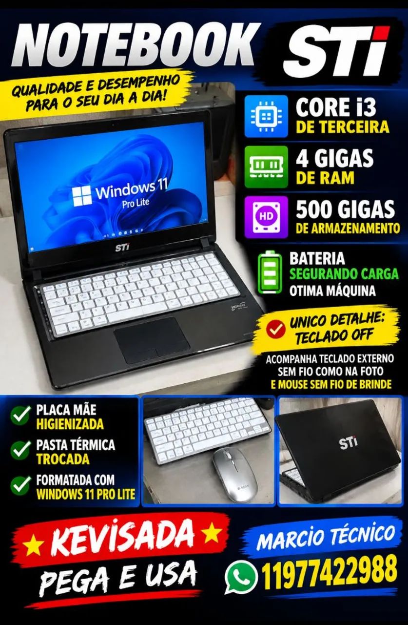 notebook sti core i3 para estudos e jogar. roblox com pacote office windows 11 pro lite 