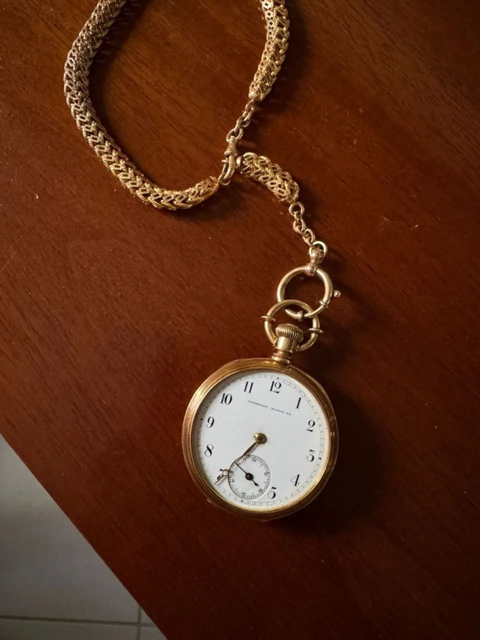Relógio de Bolso American Watch Ouro 18