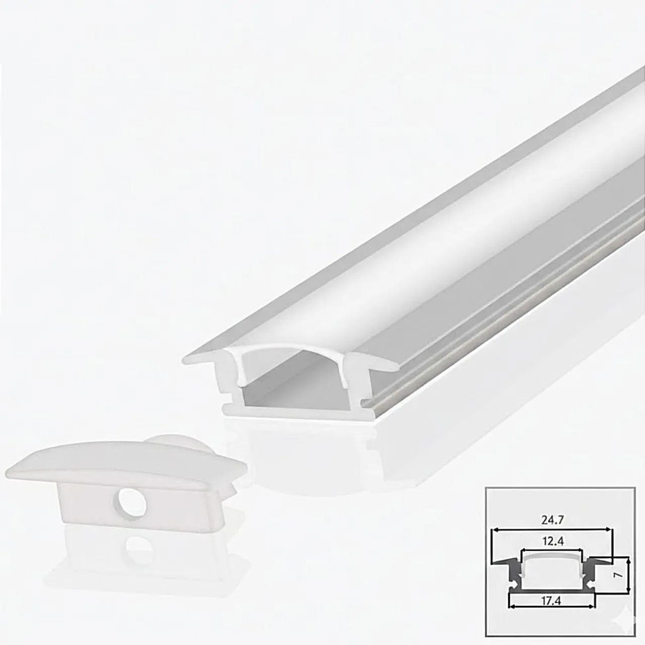 Perfil LED Embutir Móveis Marcenaria Ripado Madeira 2 Metros Barra Alumínio Canaleta - Foto 3