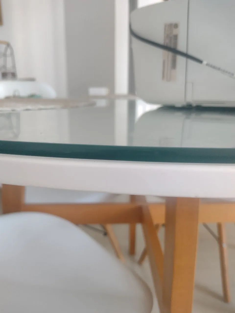 Tampo de mesa redonda vidro temperado