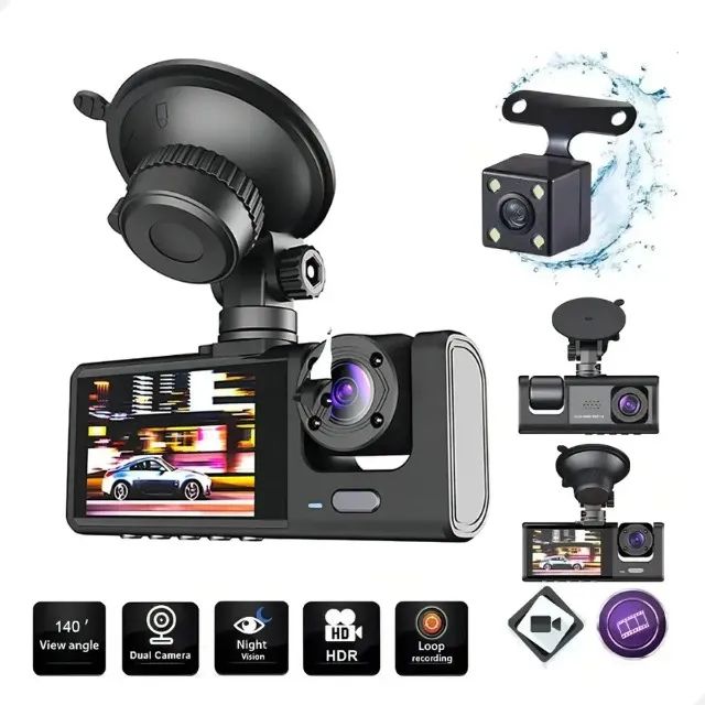 Camera Tripla Veicular Interna Ideal Para Uber Hd - Foto 2