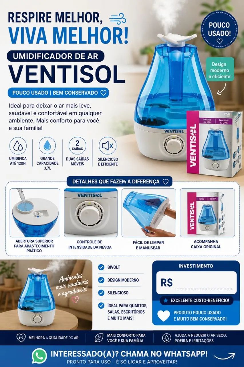 Umidificador de ar Ventisol