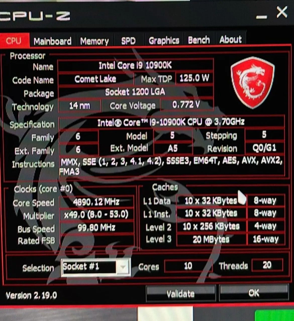 Kit i9 10900k + Placa Mãe MSI MAG B460 TOMAHAWK - Foto 5