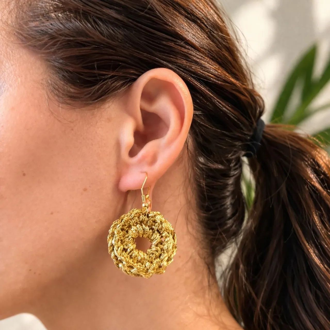 Brincos de crochê Dourado ou Prata - Foto 3