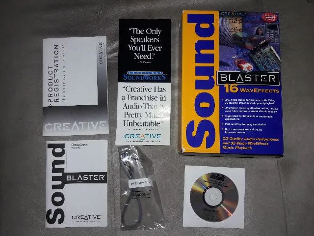 Placa De Som Creative Sound Blaster 16 Waveffects Completa