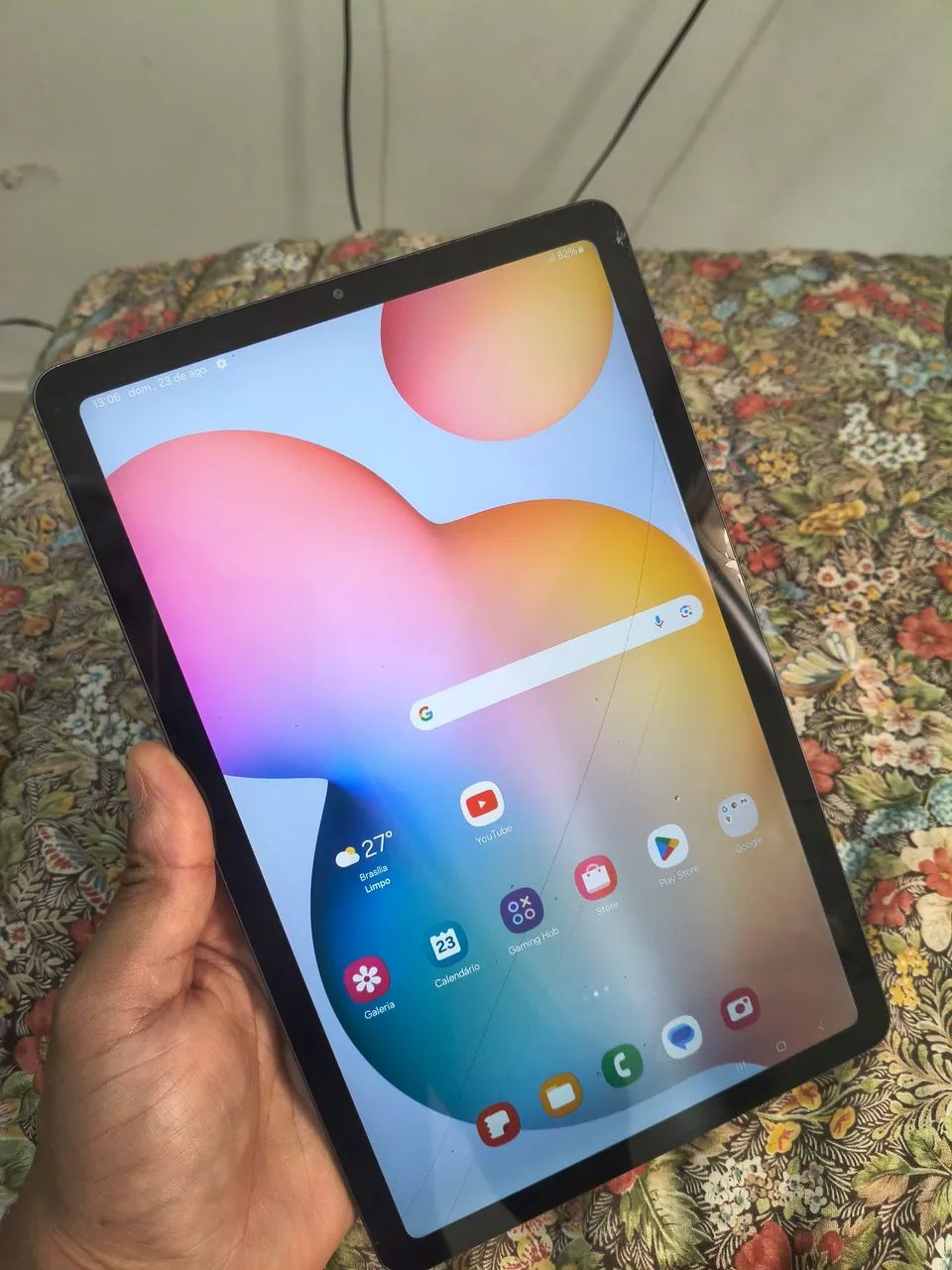 Tablet Samsung S6 lite 128 GB, 4G com detalhe  - Foto 2