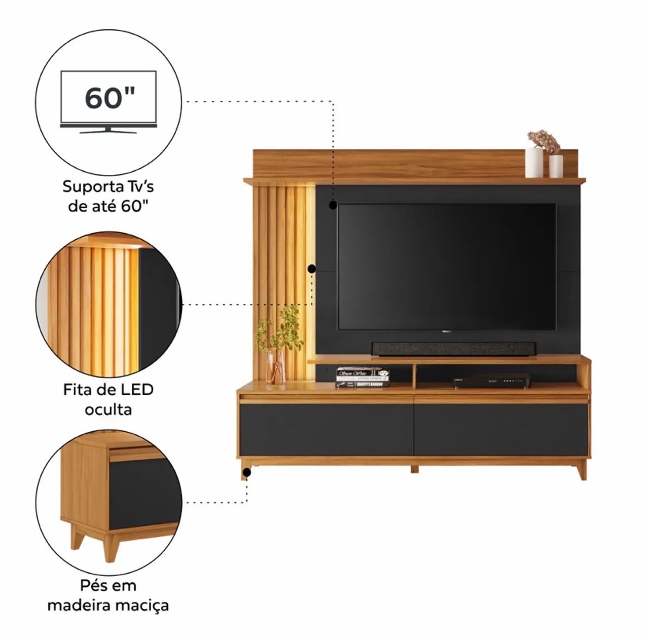 Home Notável NT1400 com LED, ideal para TVs até 60 Polegadas - Entrega Imediata - Foto 5