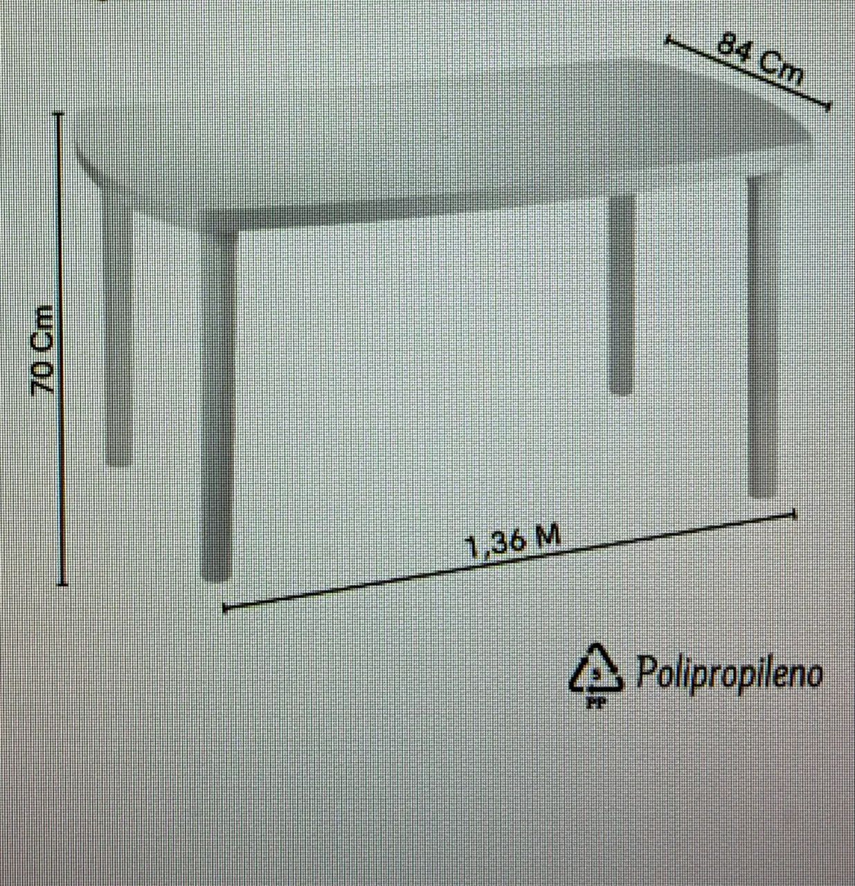 Mesa Plástica Grande Retangular Desmontável Branca - Foto 2