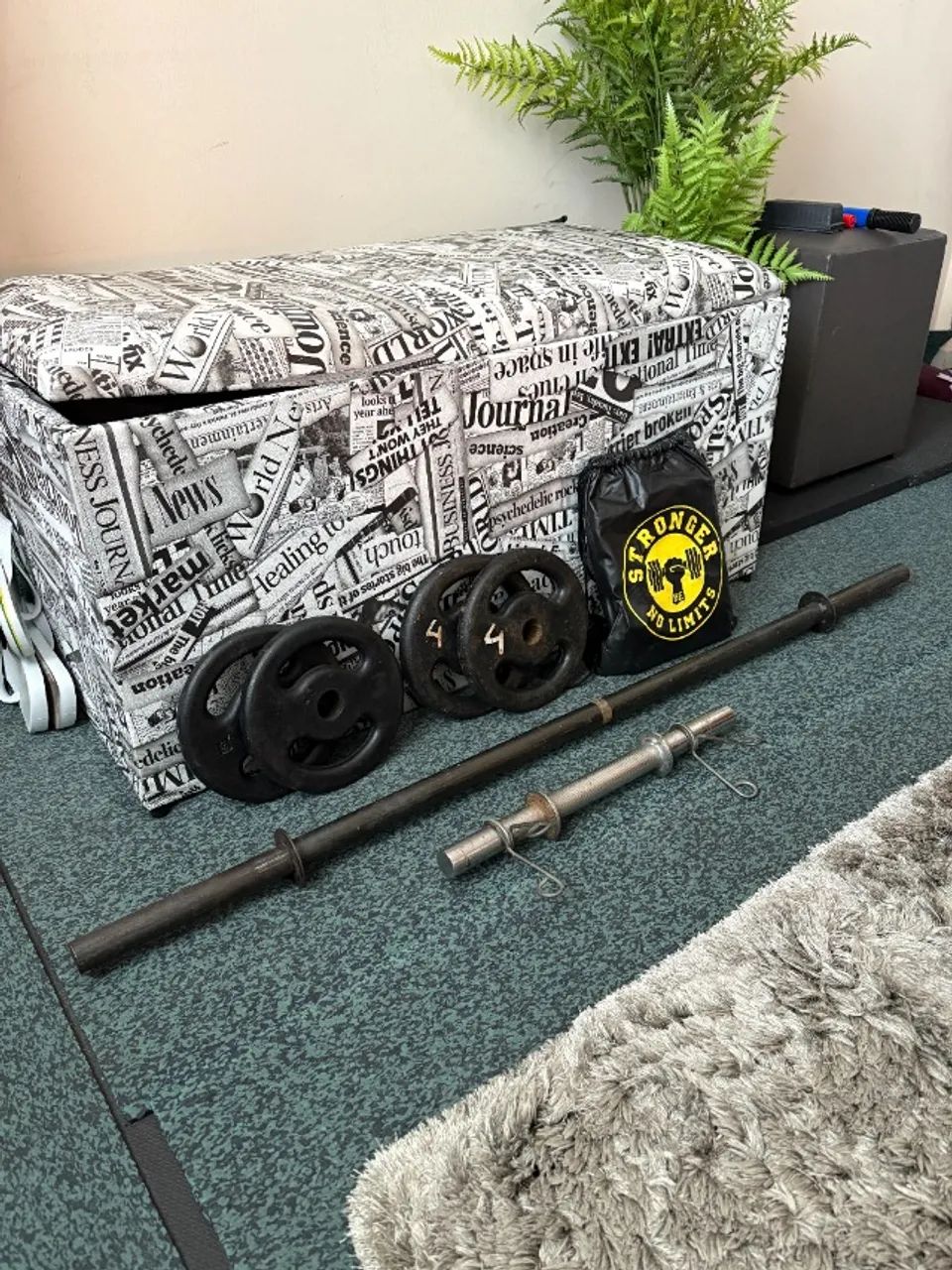 Kit com Barra de 1,20cm | 40cm | Anilhas e TRX Grátis - Foto 2