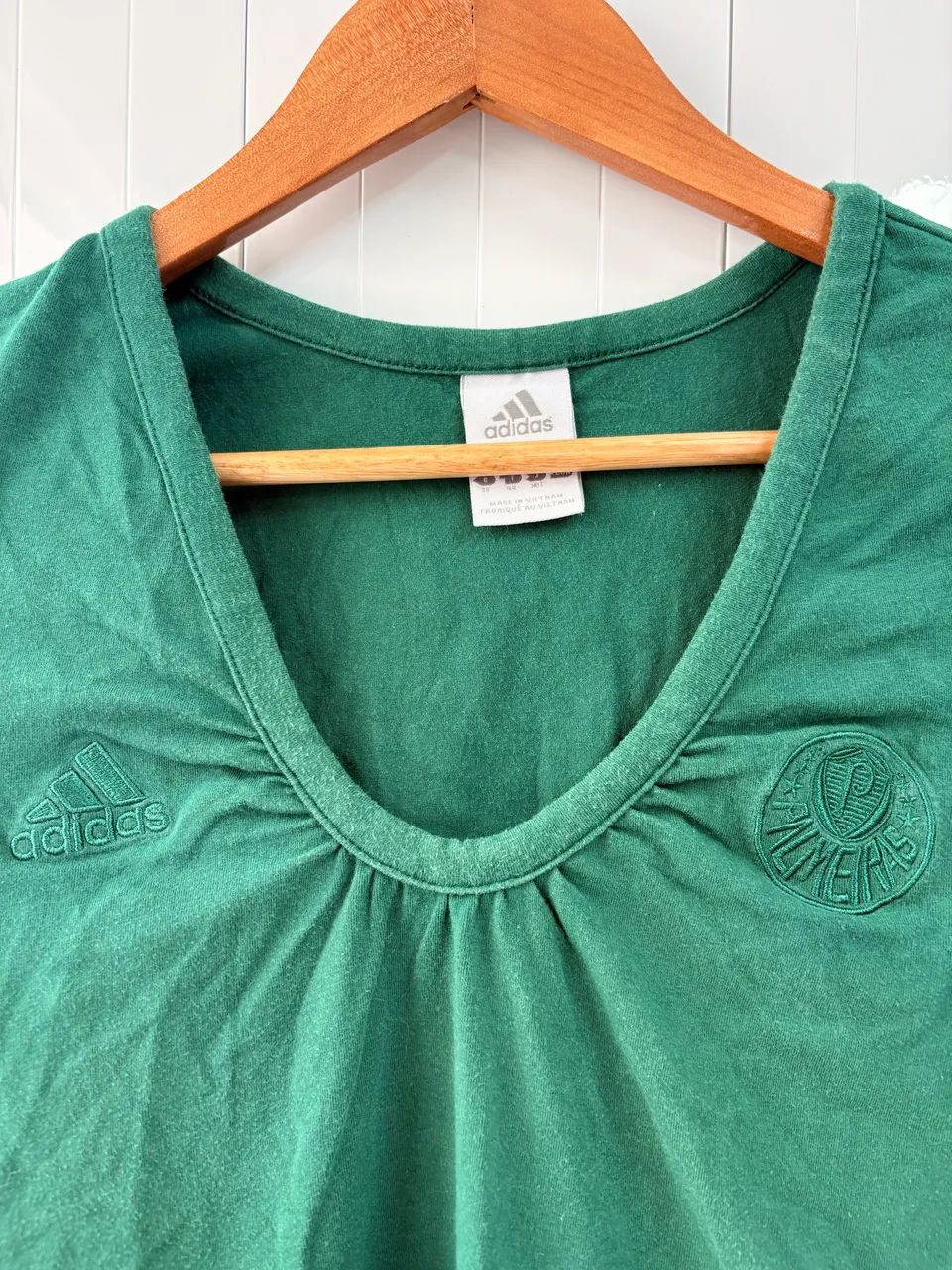 Camisa RARÍSSIMA Palmeiras feminina ALL GREEN algodão oficial original Adidas tamanho M - Foto 4