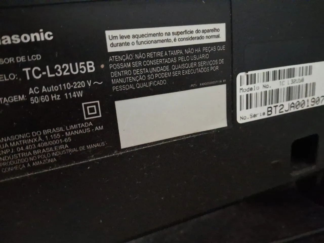 TV Panasonic VIERA 32? LCD TC-L32U5B - Funcionando