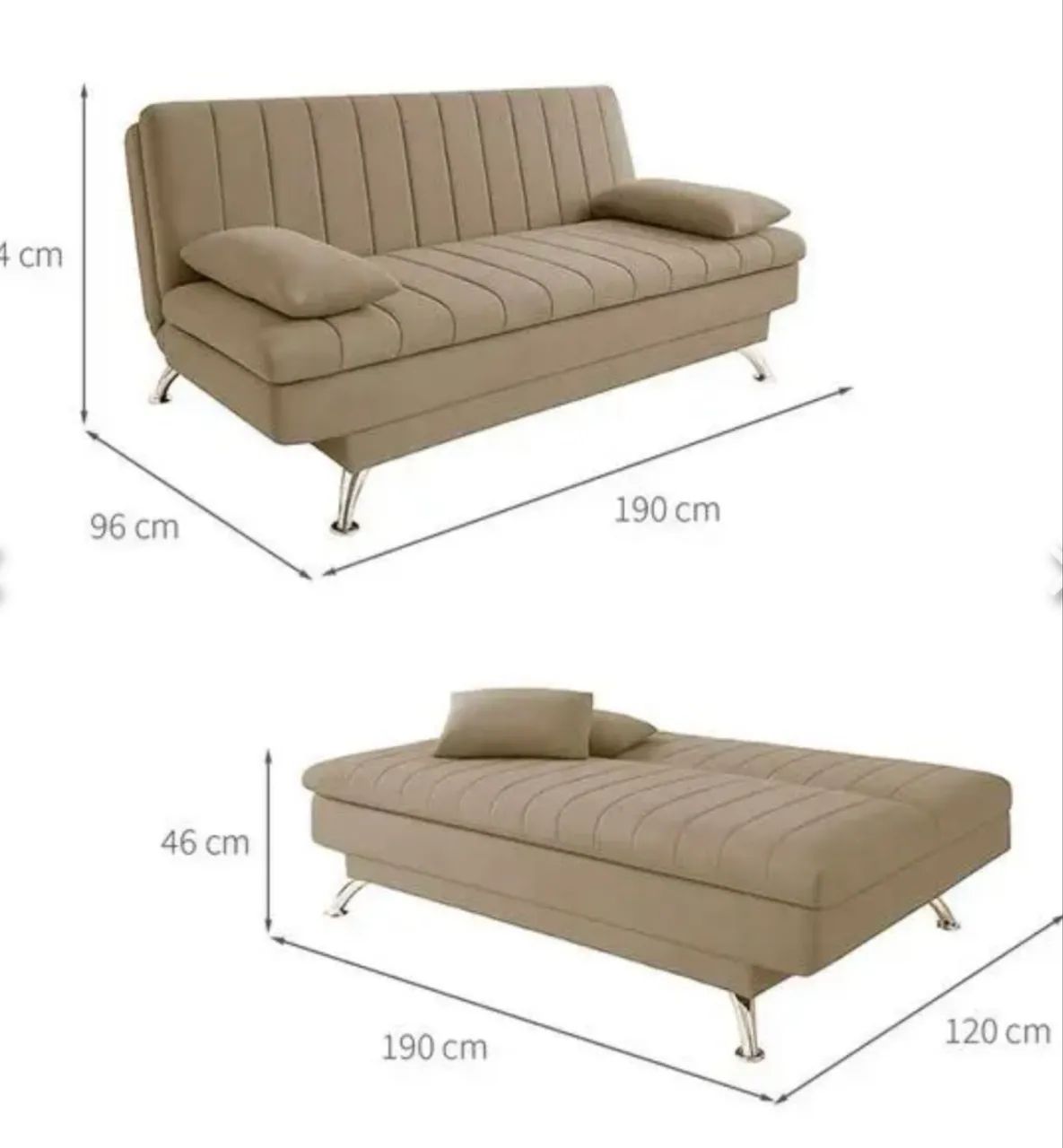 Sofá Cama Bege Linoforte - Foto 4