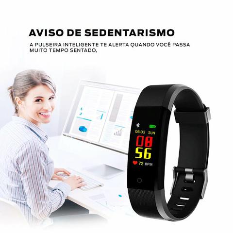 Pulseira Inteligente Fitness Prova Dágua Smartband Preto - Foto 2