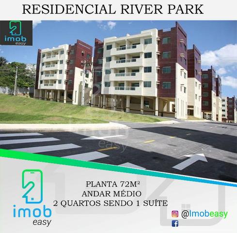 Vendo River Park, 2 quartos sendo 1 suíte, semi mobiliado