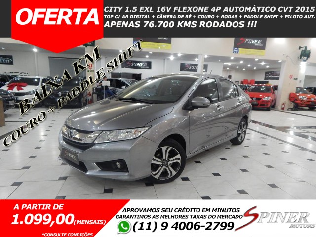HONDA CITY 1.5 EXL 16V FLEXONE 4P AUTOMÁTICO CVT TOP DE LINHA BAIXA KM