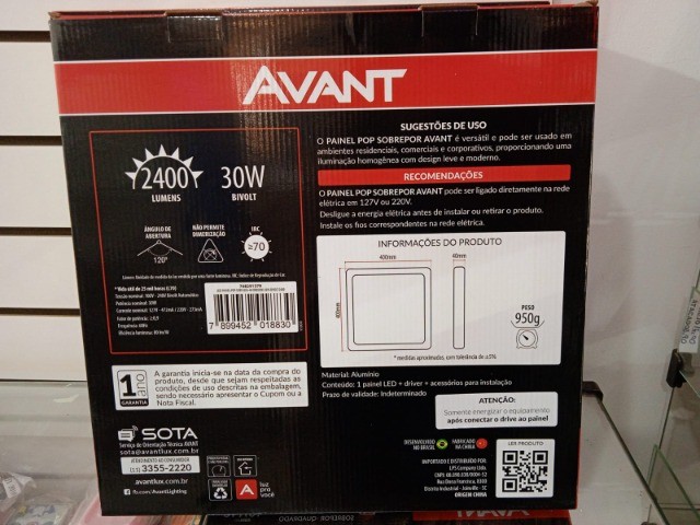 Painel de Led sobrepor 40x40 30w - Foto 2