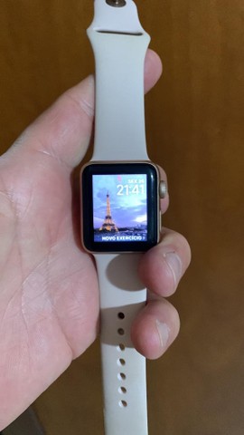 relogio apple serie 3 38mm rose
