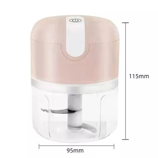Mini processador elétrico de alimentos portatil com 3 lâminas de aço inox USB - Foto 4