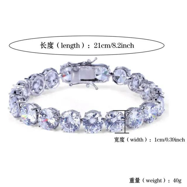 Pulseira prata com pedras embutida 