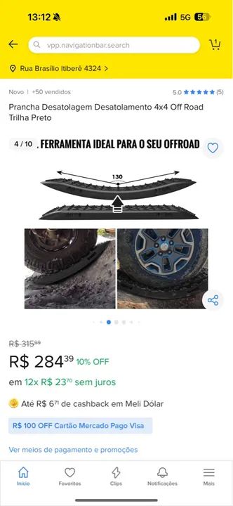 PAR Prancha Desatolagem Desatolamento 4x4 Off Road Trilha Kraken - Foto 4