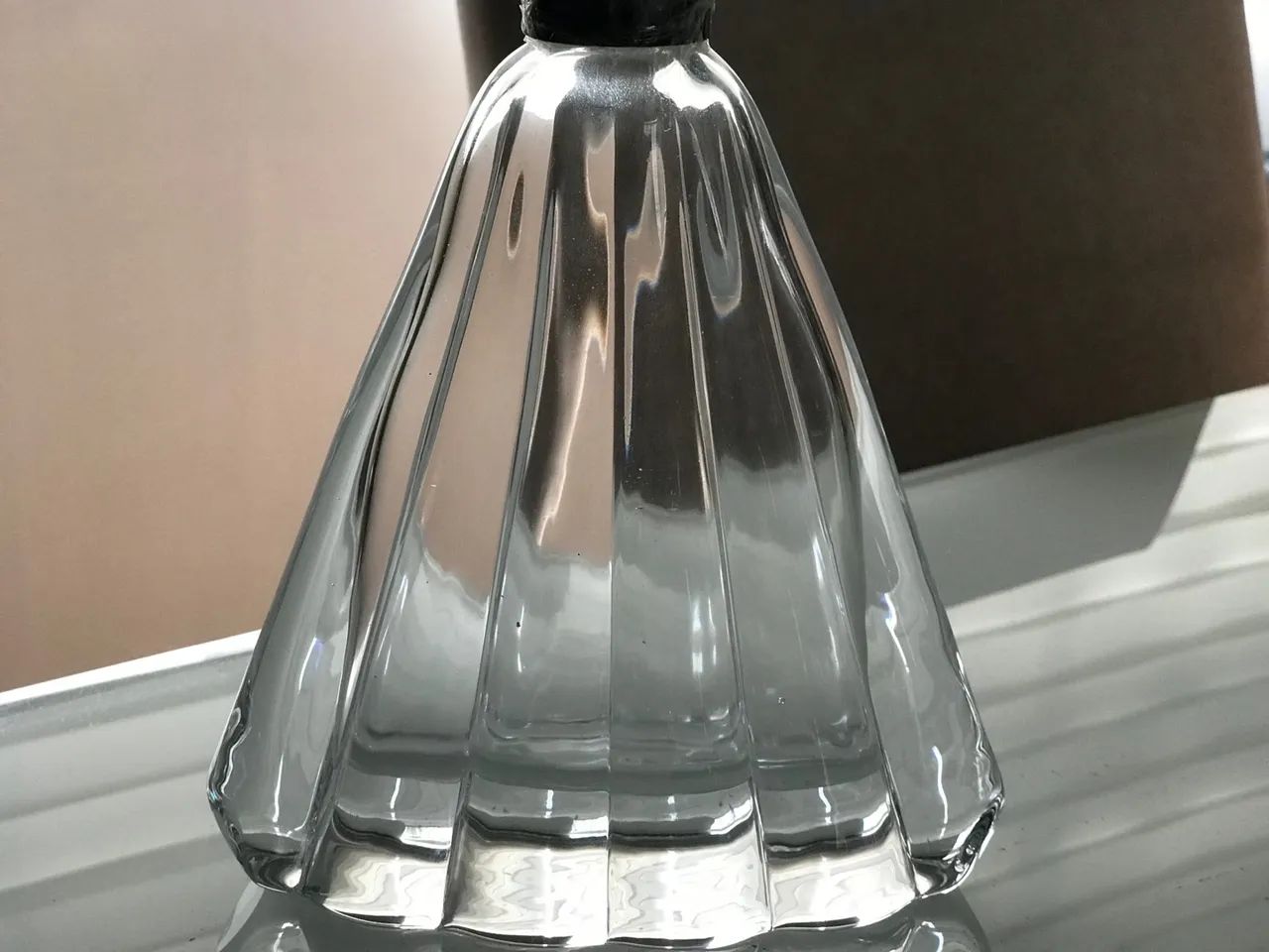 GARRAFA ABANICO TRIANGULAR DE CRISTAL AUSTRÍACO ...LINDA...ORIGINAL TRANSPARENTE COM TAMP - Foto 4