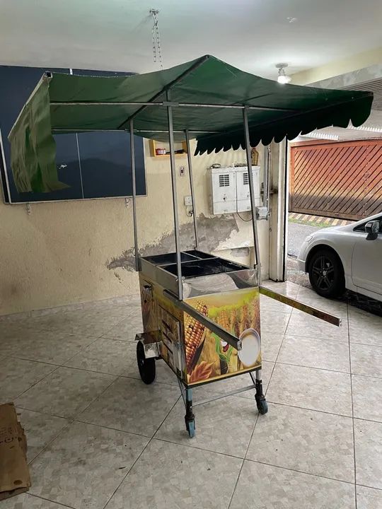 Carrinho de milho + caldeirão de 38ltrs + tenda + 200 potinhos  - Foto 5
