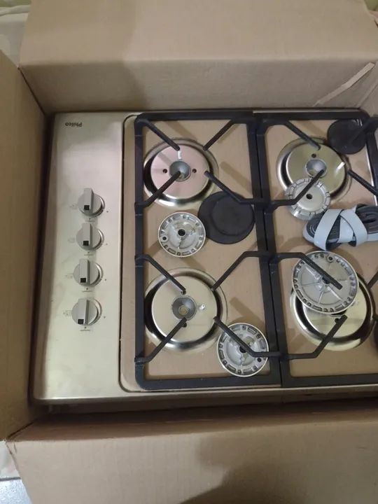 Cooktop a gás Philco inox NOVO (NUNCA USADO ,grades de ferro fundido