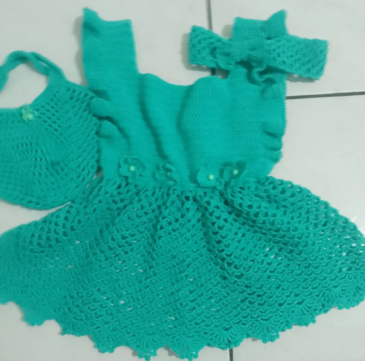 Kit de Vestido de crochê para bebê menina, só pra encomendas  - Foto 2
