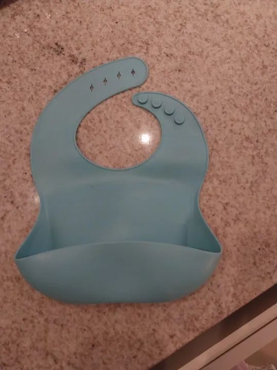 Babadores de Silicone para Bebês - Verde e Azul - Foto 2