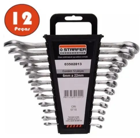 ** Kit / Jogo de Chaves Combinadas Staffer 6 mm a 22 MM 12 Peças Ferramentas  z176 **