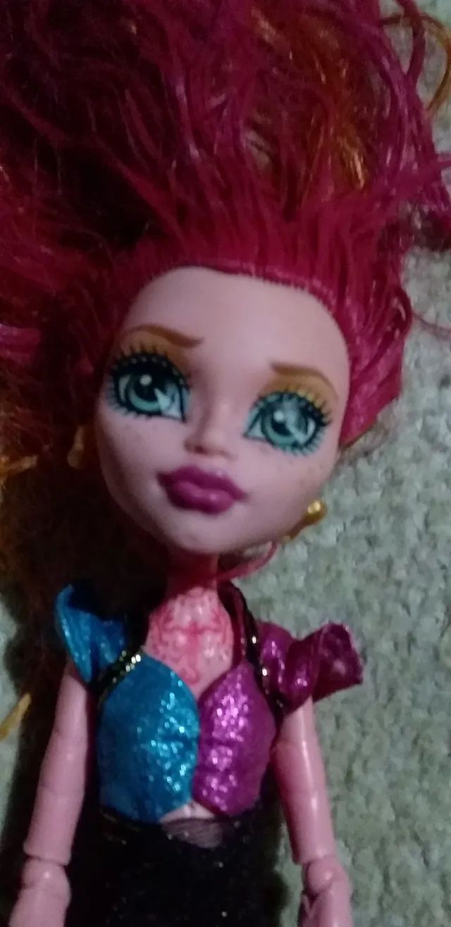 Boneca antiga doll de coleção monster high cabelo rosa e loiro da mattel 
