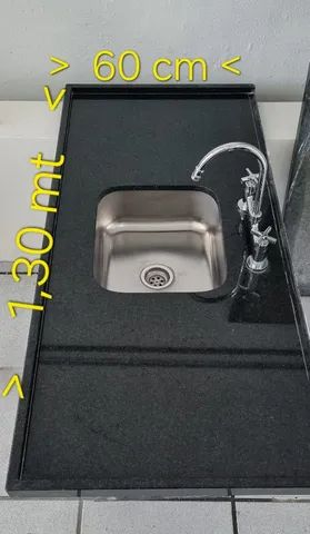 Pia cozinha pedra são Gabriel preto absoluto - Foto 4