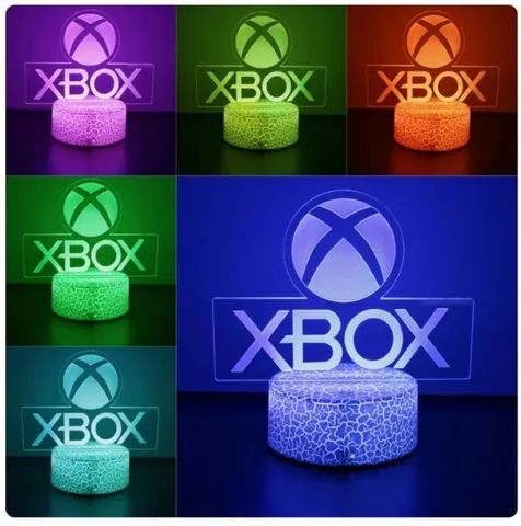 Luminária de Acrílico Modelo Xbox com 7 Modos de Cores