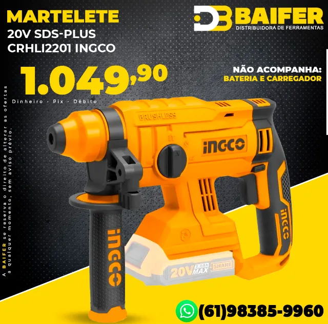 Martelete 20v Sds-Plus Com Acessórios Crhli2201 Ingco