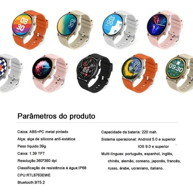 Relógio smartwacht prova d?água 7 - 10 dias bluetooth bateria PEJE ZW04   - Foto 5