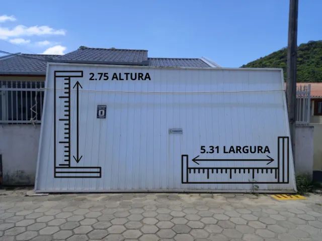 Portão de Garagem de Alumínio Branco Reforçado - Modelo de Correr