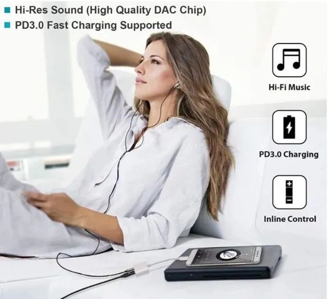 Adaptador De Audio P2 + Carregador Para Usb-c Adpatc7.1  Arduino Automação COD-CP767   - Foto 3