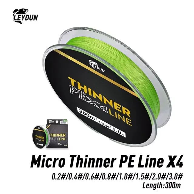 Linha de Pesca Multifilamento Micro Thinner 4X VERDE - 300 Metros