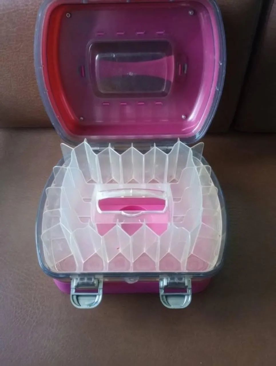Maleta para 34 esmaltes + base para acetona e algodão  - Foto 3